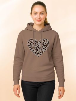 HELLCAT - Women Brown Cotton Blend Graphic Regular Fit Hoodie