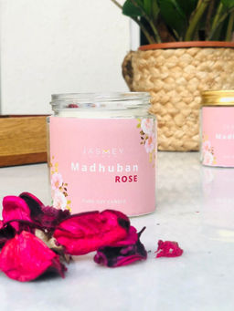 JASMEY HOMES - Pure Soy Scented Candle-Rose