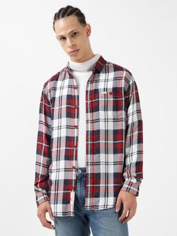 Lee - Men Checked Red Shirt (Regular)