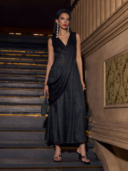 House of Fett - Dash Black Drape Jumpsuit