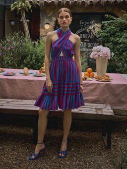 House of Fett - Nate Halter Stripe Dress - Pink