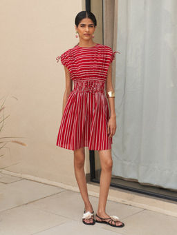 House of Fett - Negroni Ruched Dress - Red