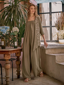 House of Fett - Olivia Pleated Jumpsuit - Olive