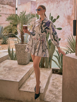 House of Fett - Queen B Short Floral Print Dress - Multi-Color