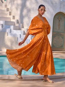 House of Fett - Samode Printed Jumpsuit - Orange