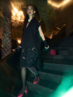 House of Fett - Skyfall Cutwork Jacket Dress - Black