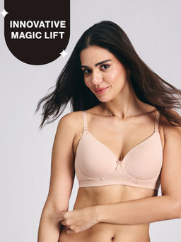 Nykd by Nykaa - Innovative Multiway Magic Lift Cotton Padded Non-Wired T-Shirt Bra NYB431 Nude