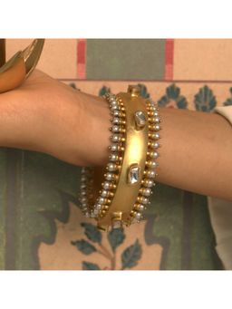 Malaiyyo - 22K Gold Plated Noor Polki Pearl Kada
