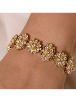 Malaiyyo - Sheesh Floral Polki Matte Gold Bracelet