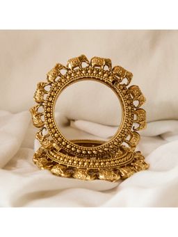 Malaiyyo - Gold Plated Temple Elephant Parade Kada Bangle