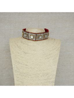Malaiyyo - 22K Gold Plated Square Polki Ethnic Choker Necklace