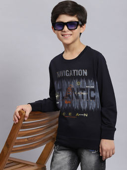 Monte Carlo - Navy Printed Sweatshirt