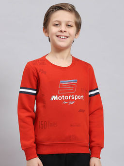 Monte Carlo - Red Printed Sweatshirt