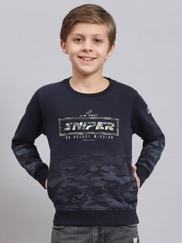 Monte Carlo - Navy Printed Sweatshirt