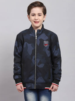 Monte Carlo - Navy Blue Printed Jacket