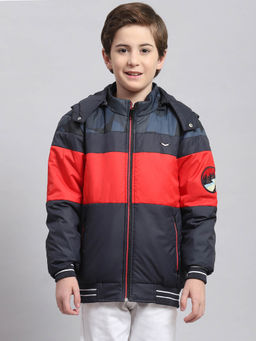 Monte Carlo - Navy Blue Colorblock Hood Jacket