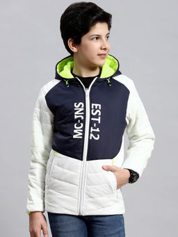 Monte Carlo - White & Navy Blue Colorblock Reversible Jacket