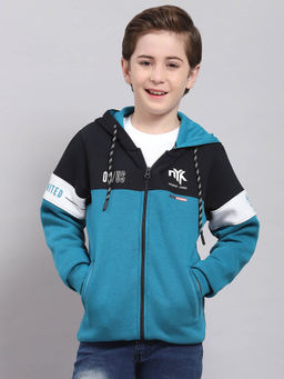 Monte Carlo - Navy & Teal Printed Hoodie