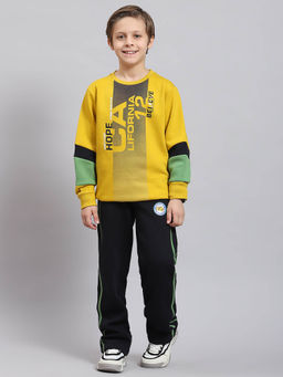 Monte Carlo - Yellow & Navy Printed Tracksuit (Set of 2)