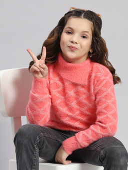 Monte Carlo - Coral Self Design Sweater