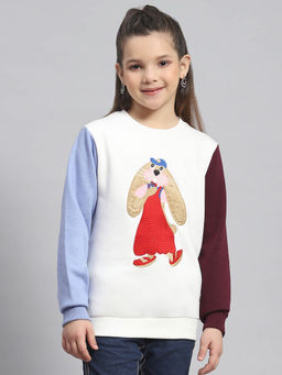 Monte Carlo - Off White Embroidery Round Neck Sweatshirt