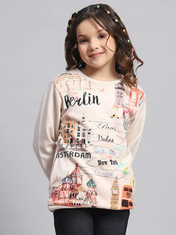 Monte Carlo - Beige Printed Sweatshirt