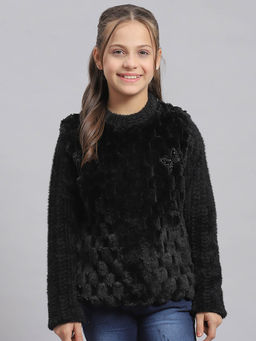 Monte Carlo - Black Self Design Sweatshirt