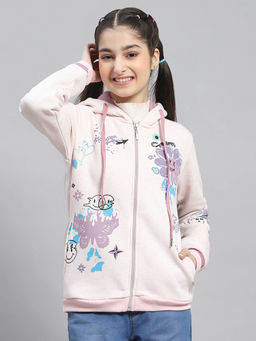 Monte Carlo - Pink Melange Printed Hoodie