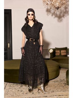 Kay Kay BY KKHUSHI SAHAII - Riley Black Georgette A Line Maxi Dress