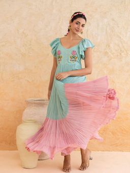 MoonTara - Cotton Green Maxi Dress