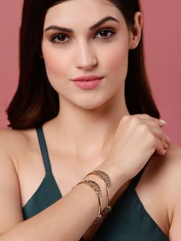 PANASH - Gold Plated Stone Studded Bangles (Set of 2)