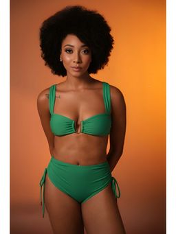 Mysthelle - Green Solid Bikini Top and Bottom