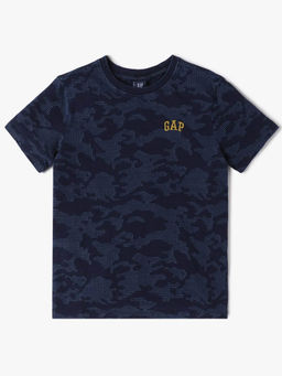 GAP - Boys Navy Blue Camouflage Crew Neck T-shirt
