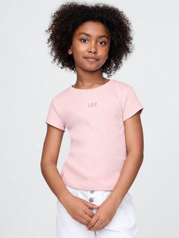 GAP - Girls Pink Slim Fit Crew Neck T-shirt