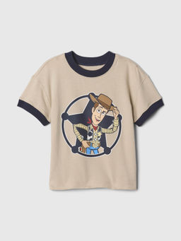 GAP - Boys Beige Relaxed Fit Crew Neck Graphic T-Shirt