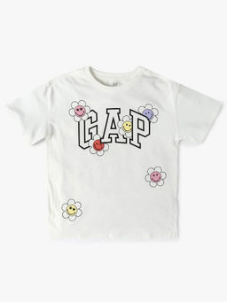 GAP - Girls White Graphic Crew Neck T-shirt
