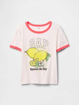 GAP - Girls Coral Graphic Round Neck T-shirt