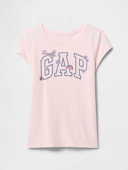 GAP - Girls Pink Relaxed Fit Round Neck T-shirt