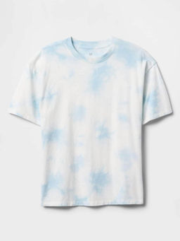 GAP - Boys Blue Relaxed Fit Round Neck Tie & Dye T-shirt