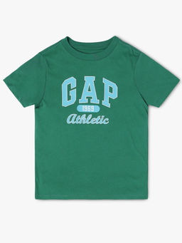 GAP - Boys Green Relaxed Crew Neck Logo T-shirt