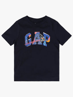 GAP - Boys Navy Blue Relaxed Crew Neck Graphic T-shirt