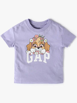 GAP - Girls Purple Graphic Crew Neck T-shirt