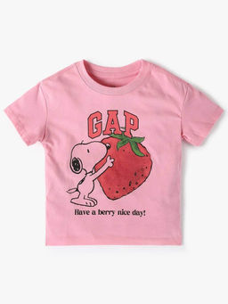 GAP - Girls Pink Graphic Crew Neck T-shirt