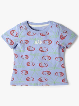 GAP - Girls Blue Graphic Crew Neck T-shirt
