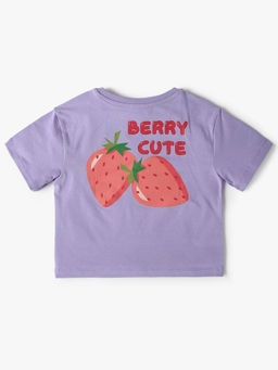 GAP - Girls Purple Graphic Crew Neck T-shirt