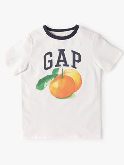 GAP - Boys Off White Relaxed Fit Graphic Crew Neck T-shirt