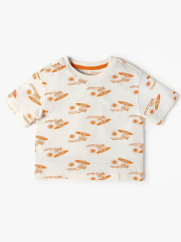 GAP - Girls Orange Graphic Crew Neck T-shirt