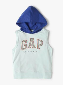 GAP - Boys Blue Colorblock Hooded T-shirt