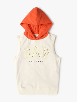 GAP - Boys Off White Colorblock Hooded T-shirt