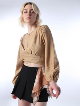 ONLY - Women Solid Regular Fit Brown Crop Top